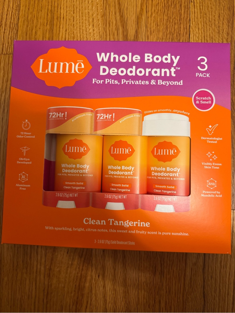 Lume Whole Body Deodorant 3-Pack Clean Tangerine